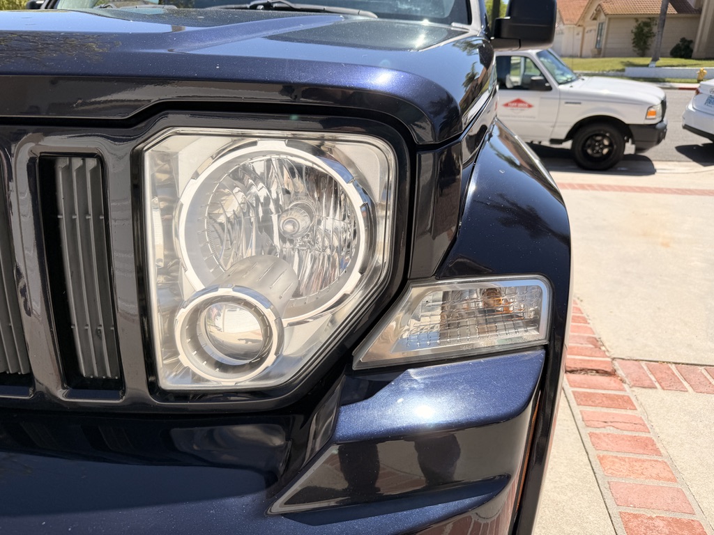 Headlight after restoration — clear and crystal clean